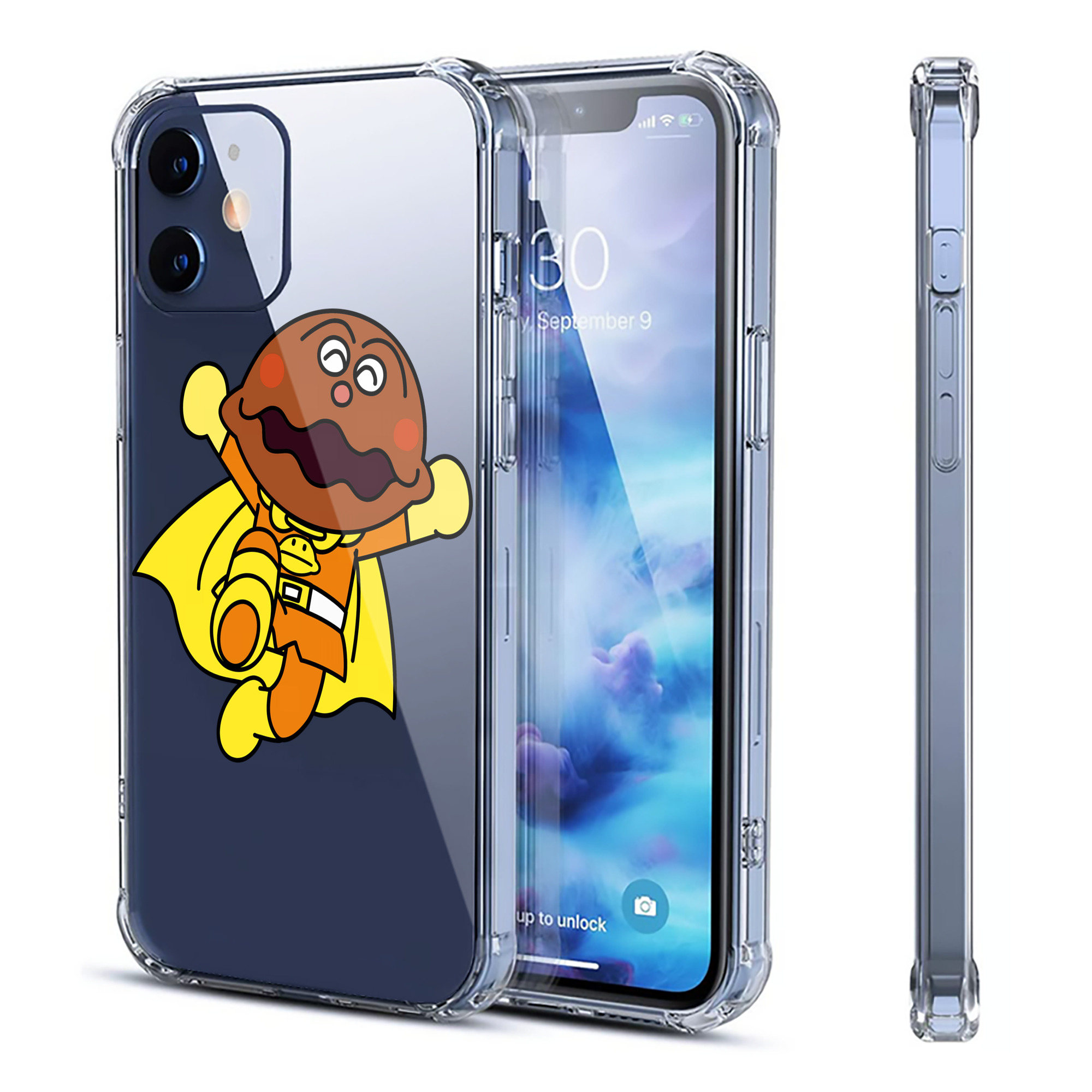 （画像用） アンパンマン Anpanman 【iPhone 12シリーズ対応】透明スマホケース（クリアソフトケース）